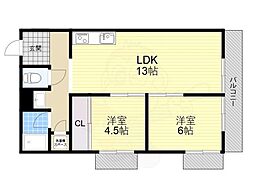 メゾンそれいゆ 2LDKの間取図画像