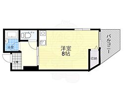 エクセルハイム墨江 2階1Kの間取り