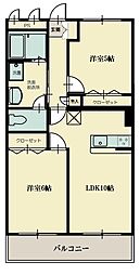 志幸42シャンソン 2LDKの間取図画像