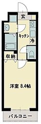 志幸44モーリア 1Kの間取図画像