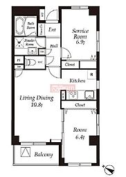 東京メトロ日比谷線 中目黒駅 徒歩13分の賃貸マンション 1階1LDKの間取り
