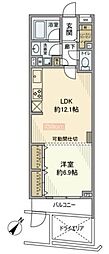 ベルヴィラージュ目黒 2階1LDKの間取り