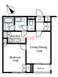 パレ・ホームズ大岡山 1階1LDKの間取り