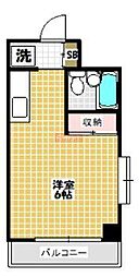 シーダーズフォレスト 202 2階ワンルームの間取り