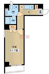 エスティメゾン武蔵小山 4階1Kの間取り