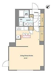 ミリアレジデンス南麻布 3階ワンルームの間取り