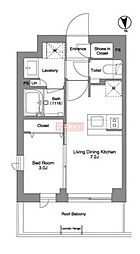 コンフォリア戸越公園 4階1LDKの間取り