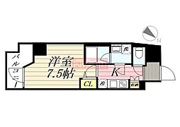 東京メトロ南北線 麻布十番駅 徒歩4分の賃貸マンション 4階1Kの間取り