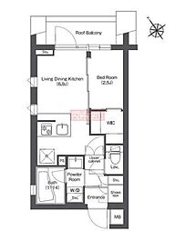 東急目黒線 不動前駅 徒歩2分の賃貸マンション 4階1DKの間取り