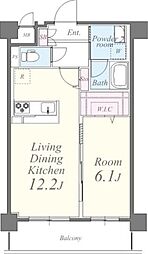 ライツ石原 5階1LDKの間取り
