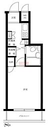 ルーブル戸越公園 1階1Kの間取り