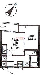 U Residence武蔵小山 3階1DKの間取り