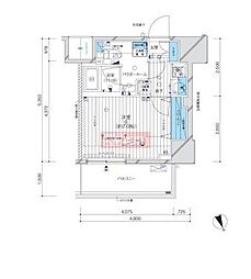 JR山手線 目黒駅 徒歩13分の賃貸マンション 4階1Kの間取り