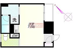 サンダーソンレジデンス ワンルームの間取図画像