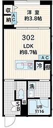 Fullea恵比寿 1LDKの間取図画像