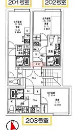 オーブリオン白金 1Kの間取図画像