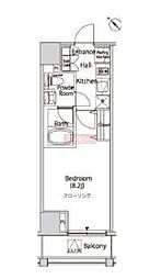 カーサスプレンディッド麻布仙台坂 1Kの間取図画像