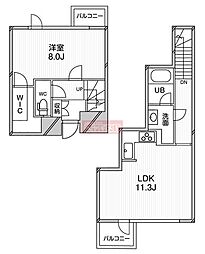 アーバンフラッツ目黒本町 1LDKの間取図画像