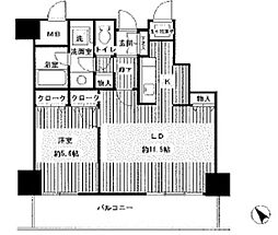 トレステージ目黒 1LDKの間取図画像