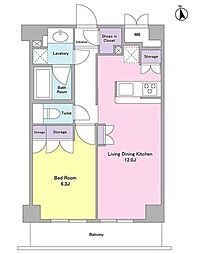 CITYCURRENT代官山 1LDKの間取図画像
