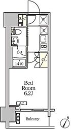 ジオエント白金台 1Kの間取図画像