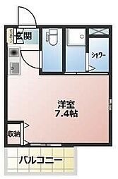 白金510ハウス ワンルームの間取図画像