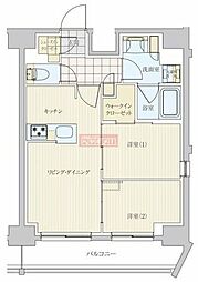 リビオメゾン戸越銀座 2LDKの間取図画像