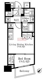 パークホームズ西小山 1LDKの間取図画像