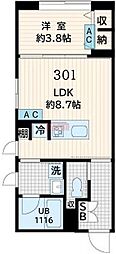 Fullea恵比寿 1LDKの間取図画像