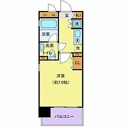 アクロス目黒 1Kの間取図画像