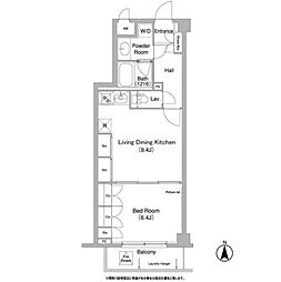 コンフォリア目黒長者丸 1LDKの間取図画像