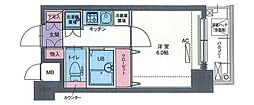 ドルチェ芝浦・ディマーレ 1Kの間取図画像