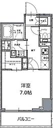 レジディア白金高輪2 1Kの間取図画像