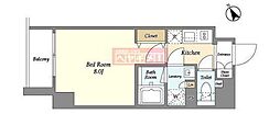 Lien御殿山 1Kの間取図画像