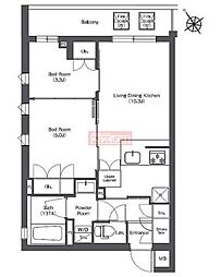 COMFORIA不動前 2LDKの間取図画像