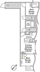 BRICKRESIDENCE目黒本町 2LDKの間取図画像