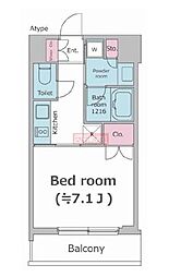 PARKFLATS渋谷代官山 1Kの間取図画像