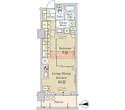パークアクシス池田山 1LDKの間取図画像
