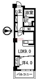 アクティ目黒駅前1号棟 1LDKの間取図画像