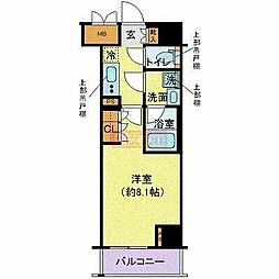ディアレイシャス港区海岸 1Kの間取図画像