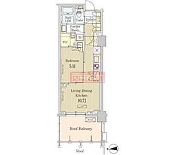 パークアクシス池田山 1LDKの間取図画像
