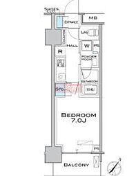 MFPRコート武蔵小山 1Kの間取図画像