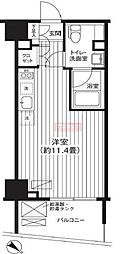 Ti-HIGASHIAZABU ワンルームの間取図画像