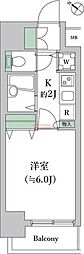 トーシンフェニックス田町 1Kの間取図画像
