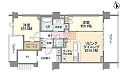 サンフル芝浦キャナルオーパス 2LDKの間取図画像