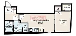 サウス・レジデンス目黒 1LDKの間取図画像