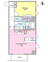 CITYCURRENT代官山 1LDKの間取図画像
