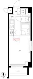 ルーブル白金高輪弐番館 1Kの間取図画像