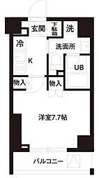 レジディア白金高輪 1Kの間取図画像
