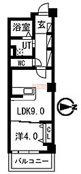 アクティ目黒駅前1号棟 1LDKの間取図画像
